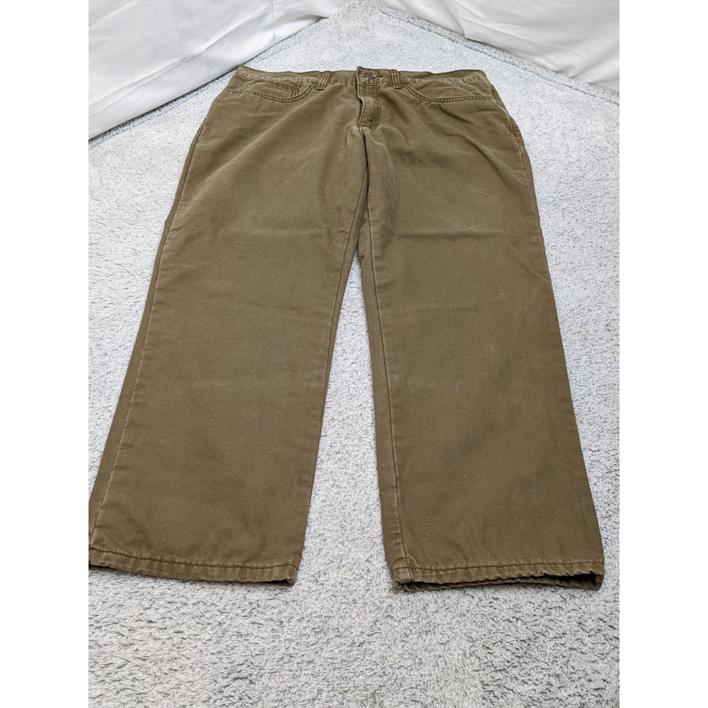 Lee Flannel Lined Relaxed Fit Brown‎ Mens Jeans 38x30 Workwear Streetwear